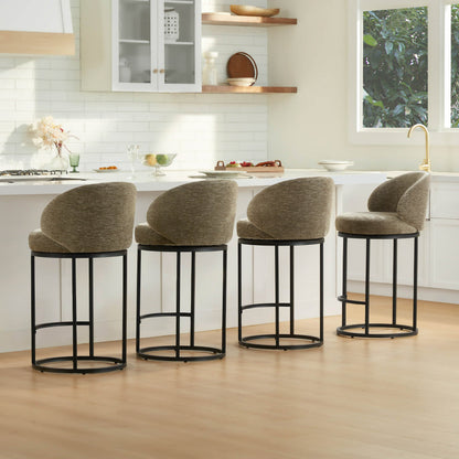 Tanya Modern Chenille Swivel Counter Stool (Set of 2)