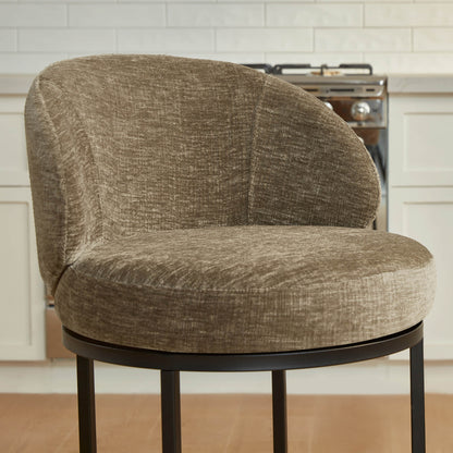 Tanya Modern Chenille Swivel Counter Stool (Set of 2)