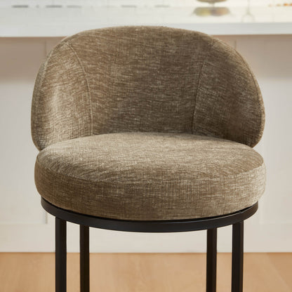 Tanya Modern Chenille Swivel Counter Stool (Set of 2)