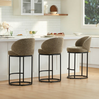 Tanya Modern Chenille Swivel Counter Stool (Set of 2)