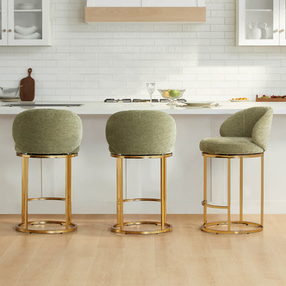 Tanya Modern Chenille Swivel Counter Stool (Set of 2)