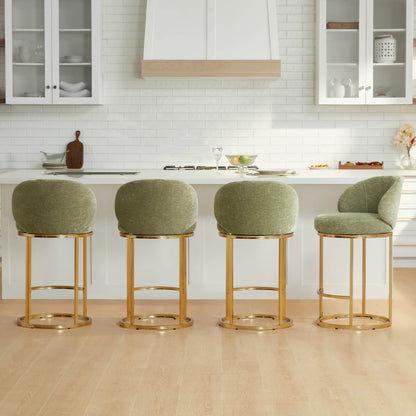 Tanya Modern Chenille Swivel Counter Stool (Set of 2)