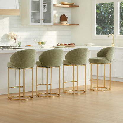 Tanya Modern Chenille Swivel Counter Stool (Set of 2)