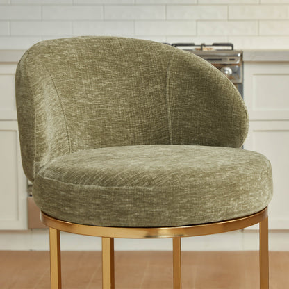 Tanya Modern Chenille Swivel Counter Stool (Set of 2)