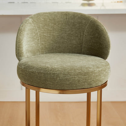Tanya Modern Chenille Swivel Counter Stool (Set of 2)