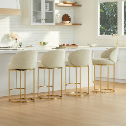Tanya Modern Chenille Swivel Counter Stool (Set of 2)