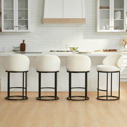 Tanya Modern Chenille Swivel Counter Stool (Set of 2)