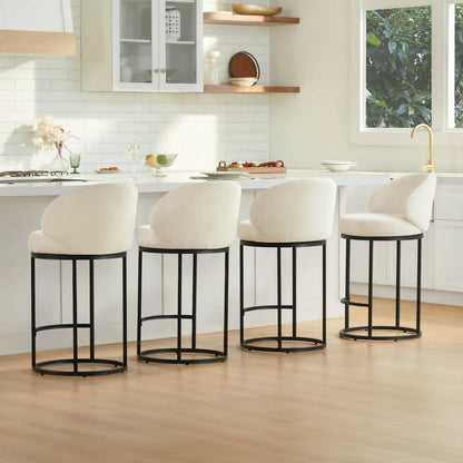 Tanya Modern Chenille Swivel Counter Stool (Set of 2)