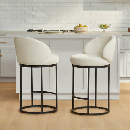 Tanya Modern Chenille Swivel Counter Stool (Set of 2)