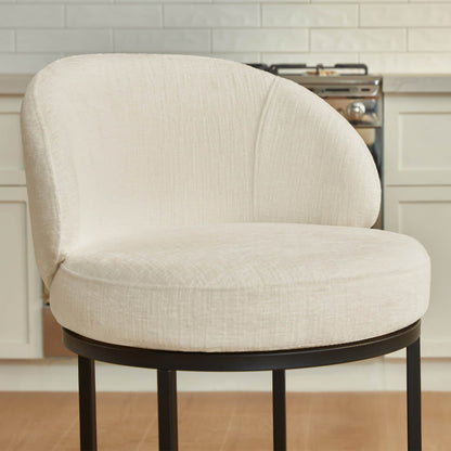 Tanya Modern Chenille Swivel Counter Stool (Set of 2)