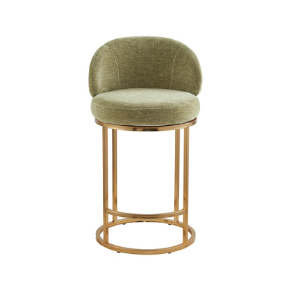 Tanya Modern Chenille Swivel Counter Stool (Set of 2)