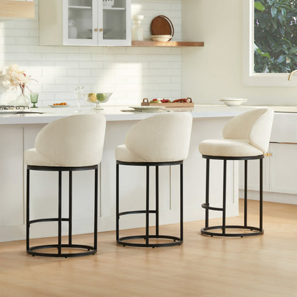 Tanya Modern Chenille Swivel Counter Stool (Set of 2)