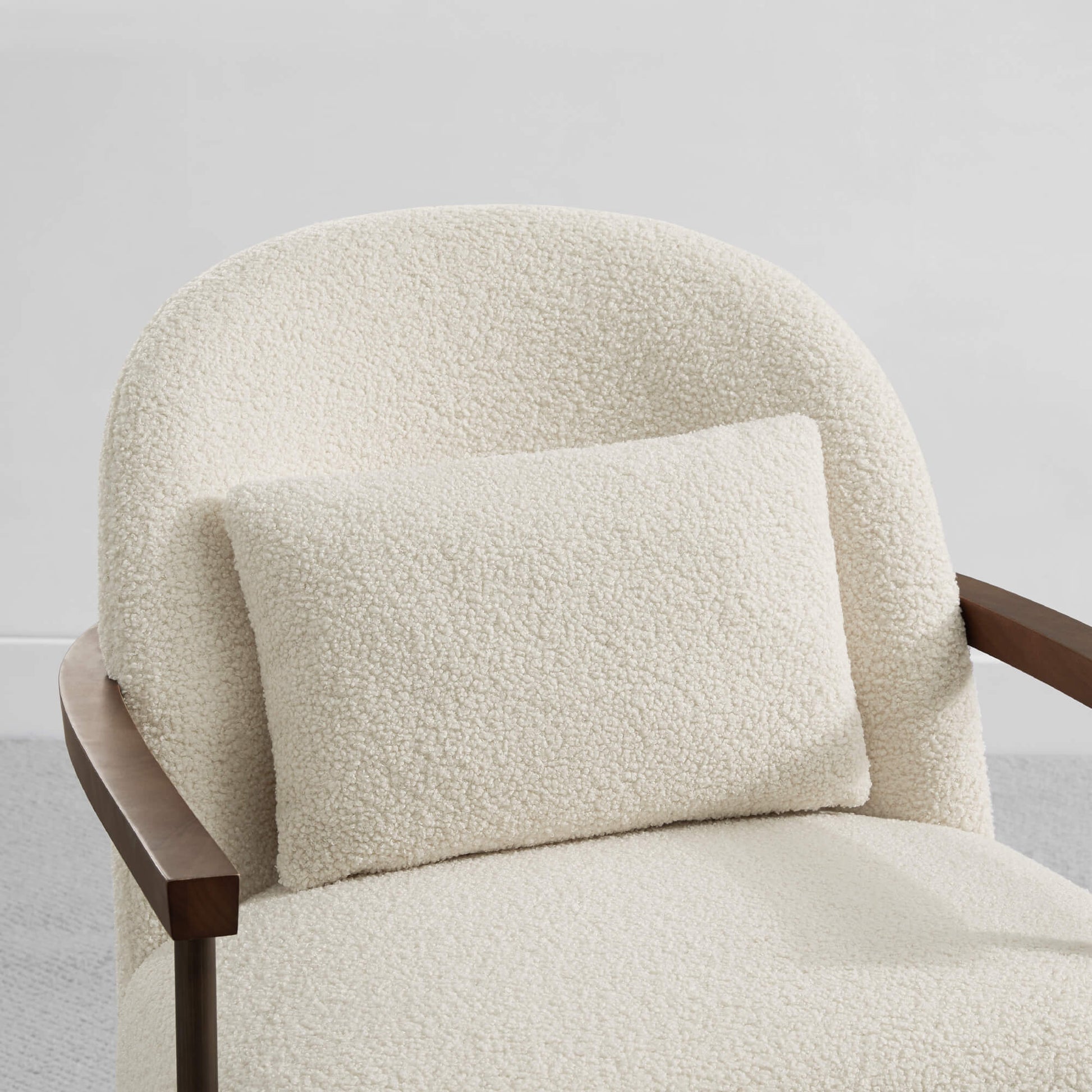 Teddi Accent Chair with cream textured fabric and plush cushion in modern setting - CHITA Living