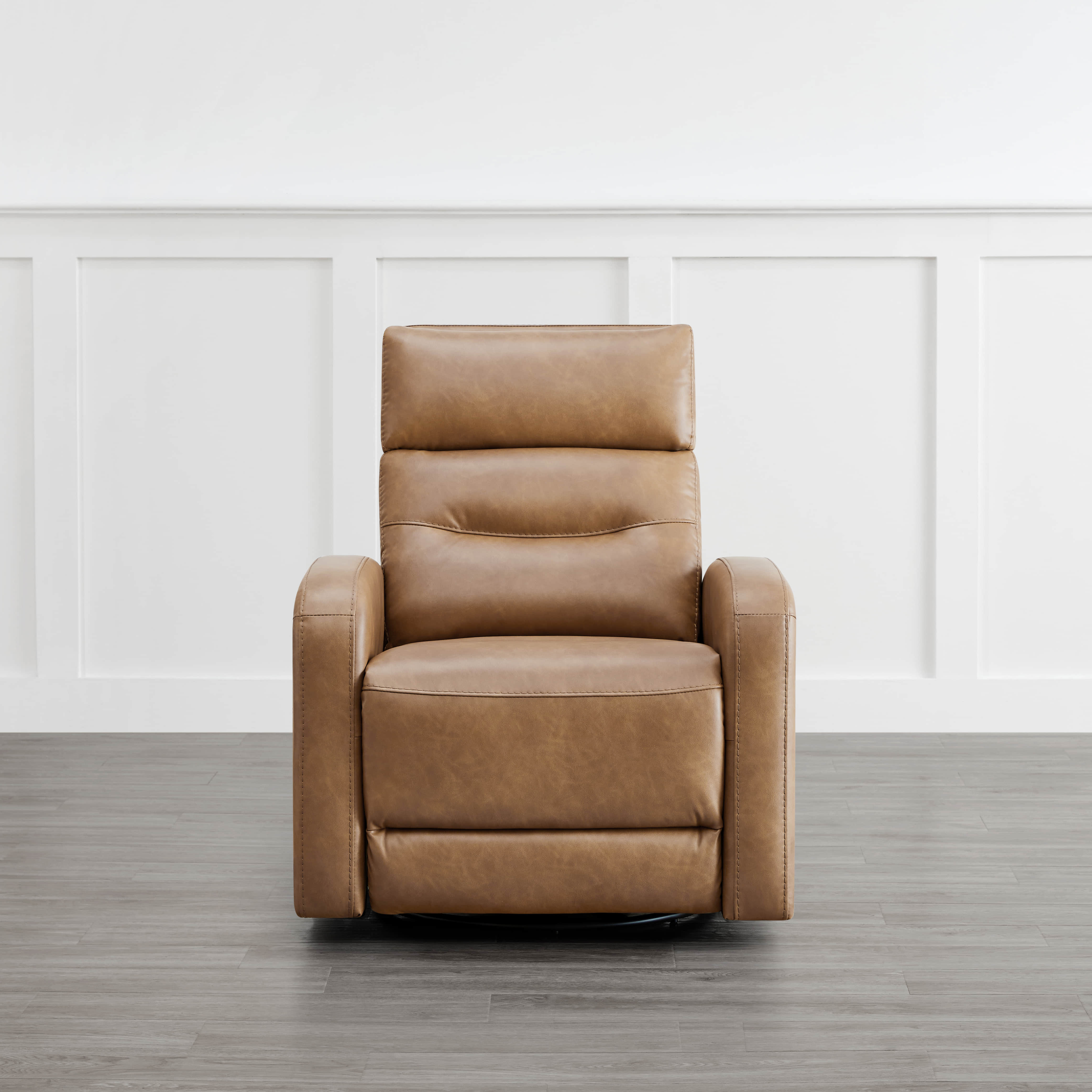 Brown Theo Power Swivel Glider Recliner with plush cushioning and modern design - CHITA Living