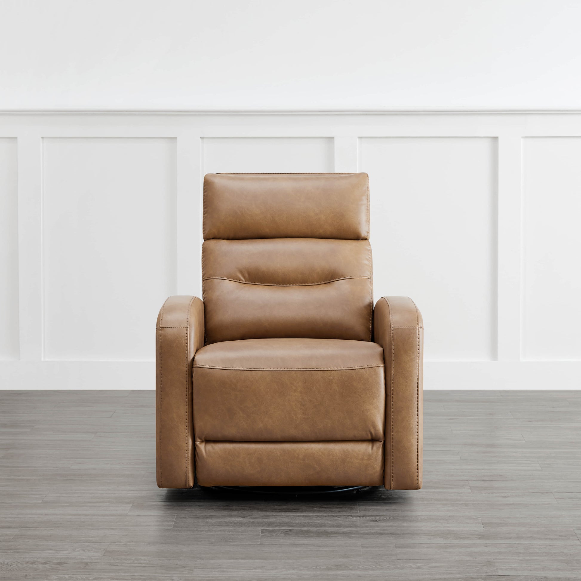 Brown Theo Power Swivel Glider Recliner with plush cushioning and modern design - CHITA Living