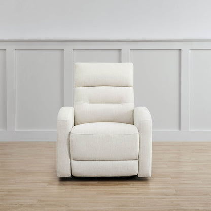 Cream Theo Power Swivel Glider Recliner with modern design, plush cushioning, and upright position - CHITA Living