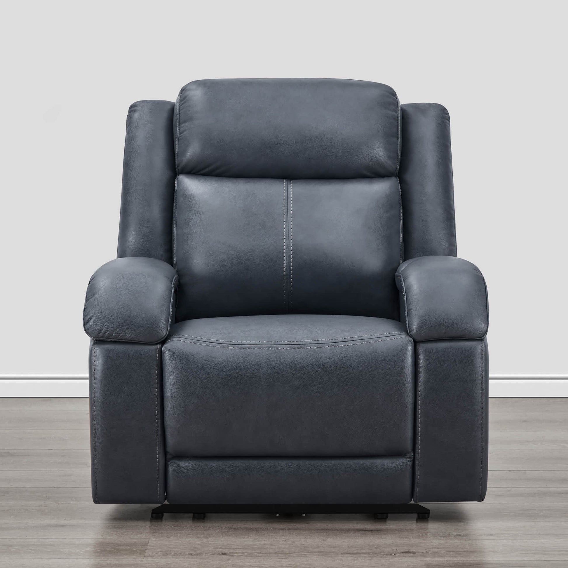 Isaac Wall Hugger Power Recliner in charcoal grey leather with plush cushioning - CHITA Living