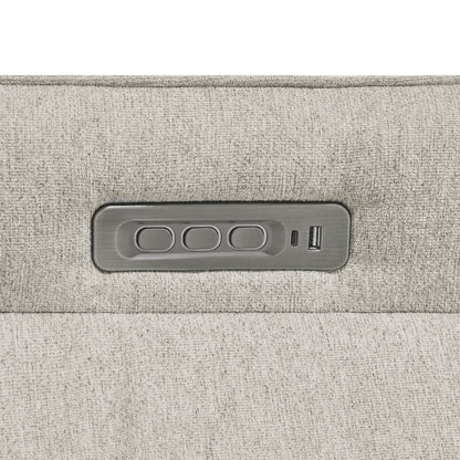 Detail of power recliner control panel with convenient electronic adjustment buttons.