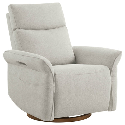 White power recliner with plush cushioning and contemporary design for home comfort.