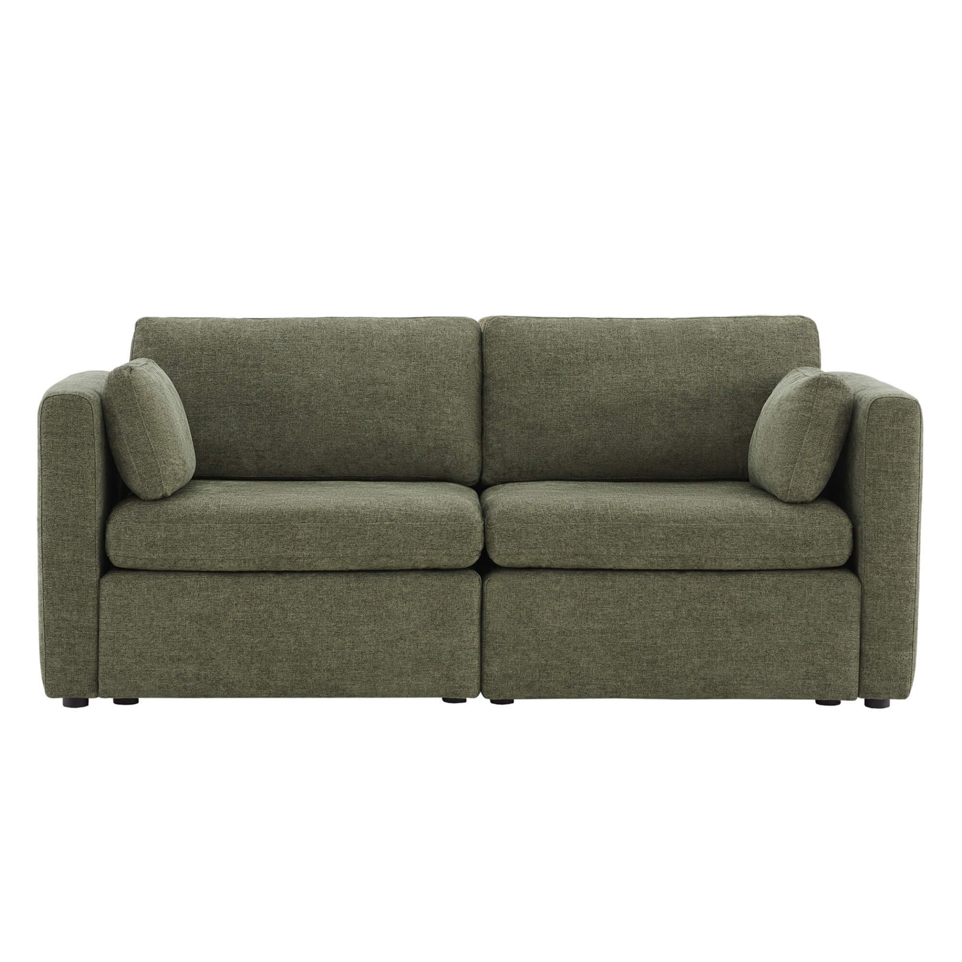 Delaney 2-Piece Modular Sofa in green with soft cushions for stylish living spaces - CHITA Living