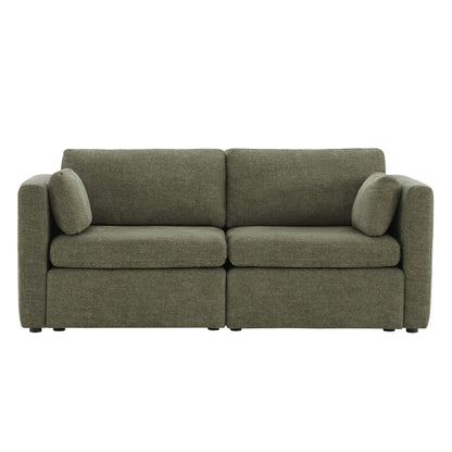 Delaney 2-Piece Modular Sofa in green with soft cushions for stylish living spaces - CHITA Living