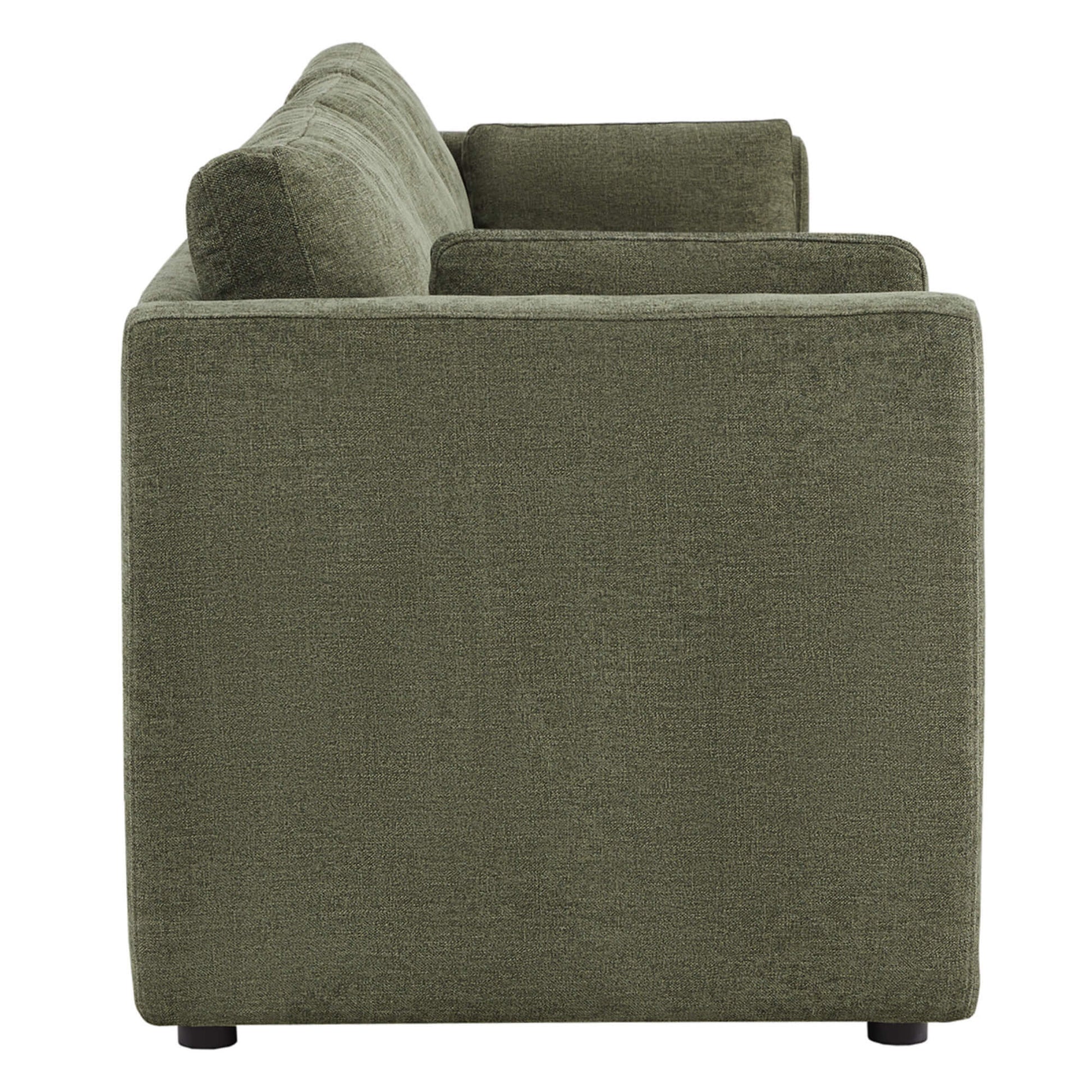 Side view of Delaney modular sofa showcasing olive green upholstery and plush cushions - CHITA Living