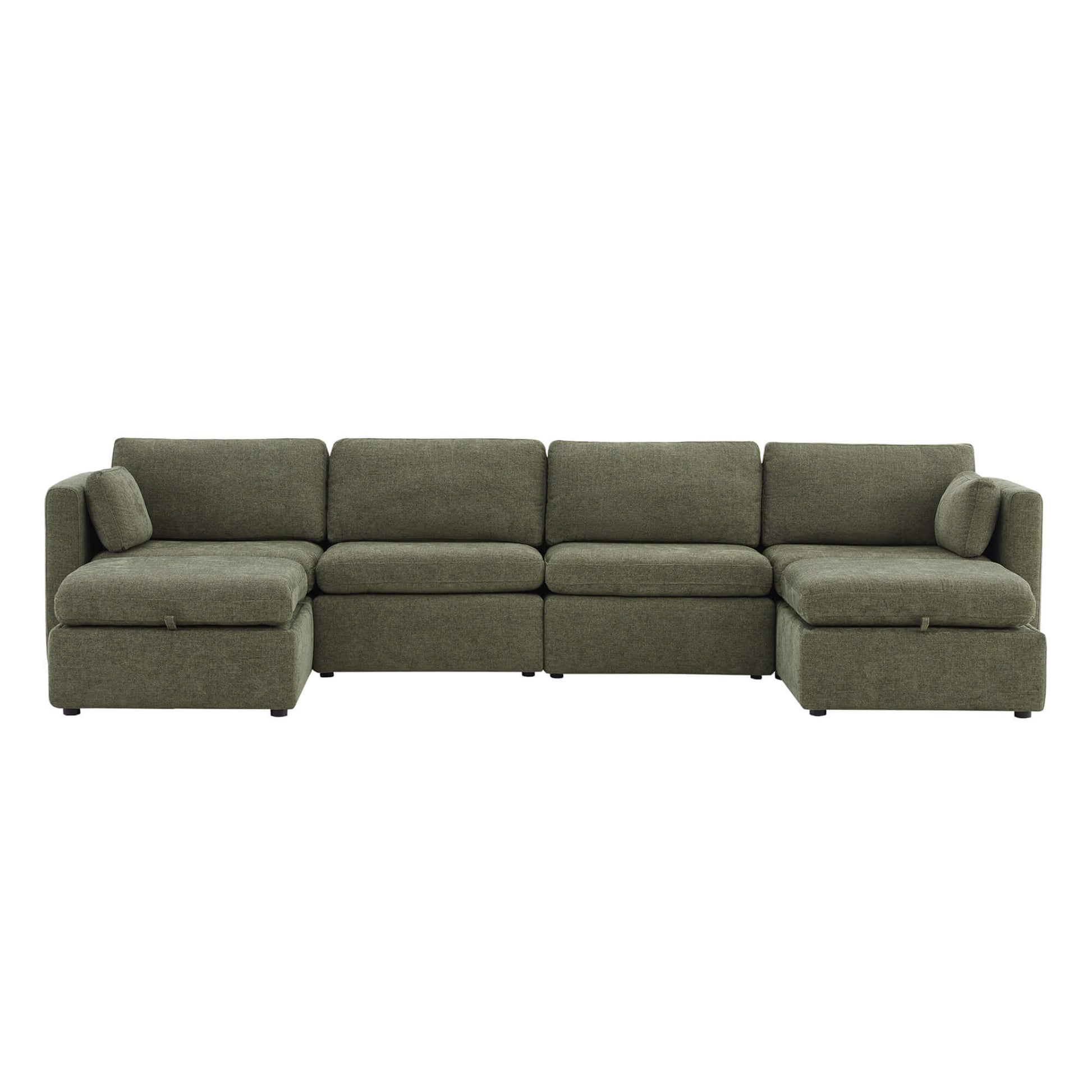 Delaney 6-Piece Modular Sectional sofa in green with spacious, comfortable seating - CHITA Living