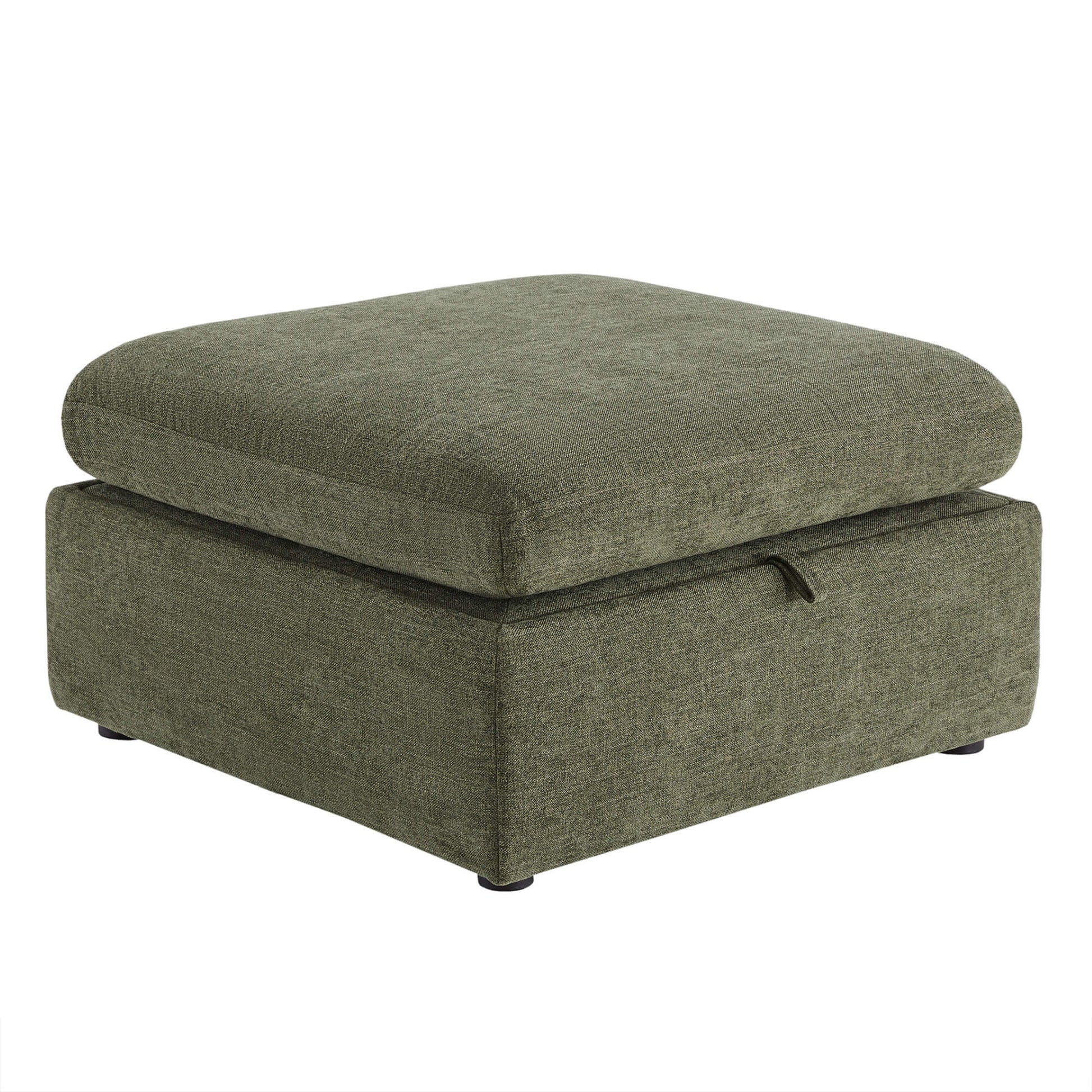 Delaney modular sofa chaise ottoman in olive green fabric, stylish and spacious design - CHITA Living