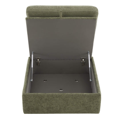 Olive green modular sectional ottoman with spacious hidden storage - CHITA Living