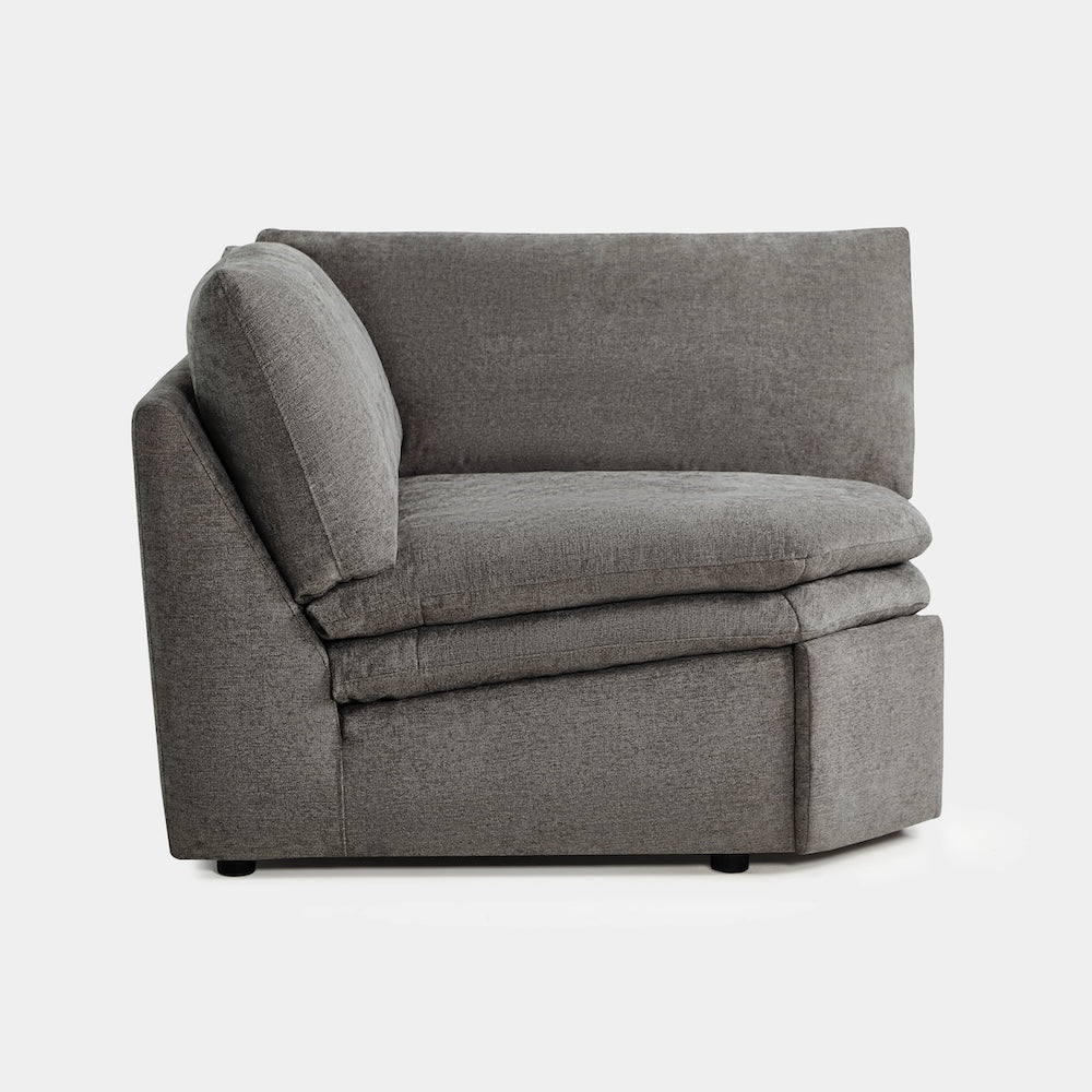 Cozy gray Ohana Modular Corner Seat for versatile modern living room layouts - CHITA Living