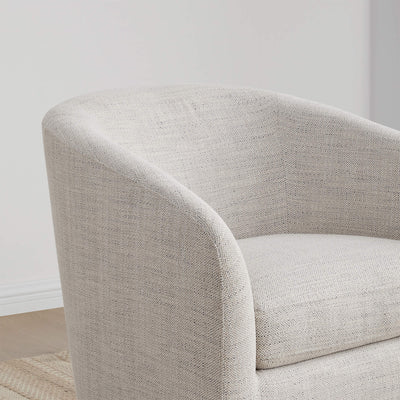 Close-up of beige swivel accent chair highlighting quality craftsmanship and modern design - CHITA Living