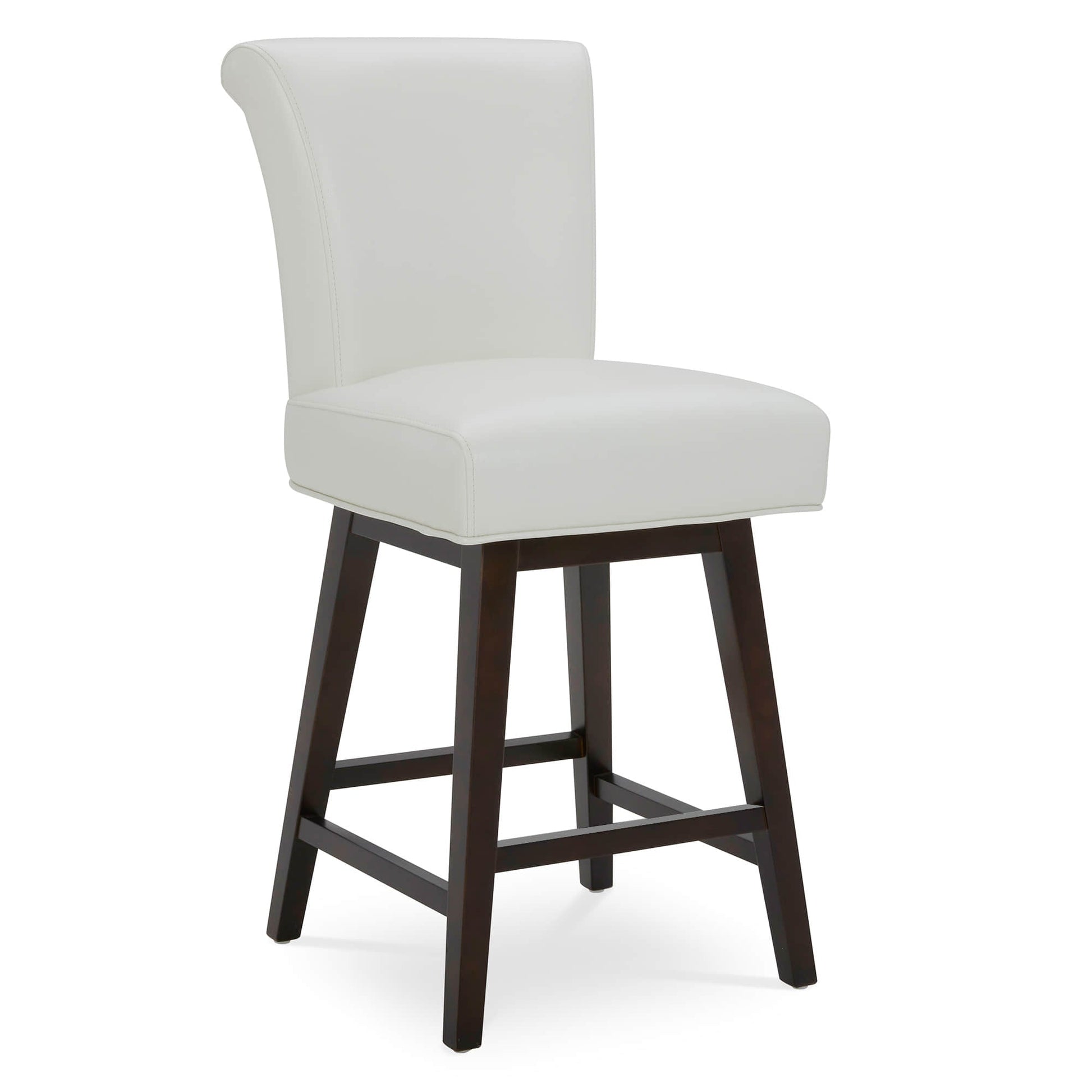 CHITA LIVING-Alina Modern Swivel Counter Stool-Counter Stools-Faux Leather-White-1-Pack