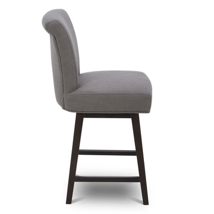 CHITA LIVING-Alina Modern Swivel Counter Stool-Counter Stools-Performance Fabric-Flint Grey (Performance Fabric)-1-Pack