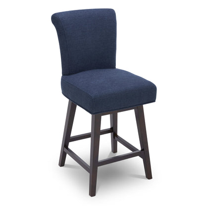 CHITA LIVING-Alina Modern Swivel Counter Stool-Counter Stools-Fabric-Midnight Blue-1-Pack