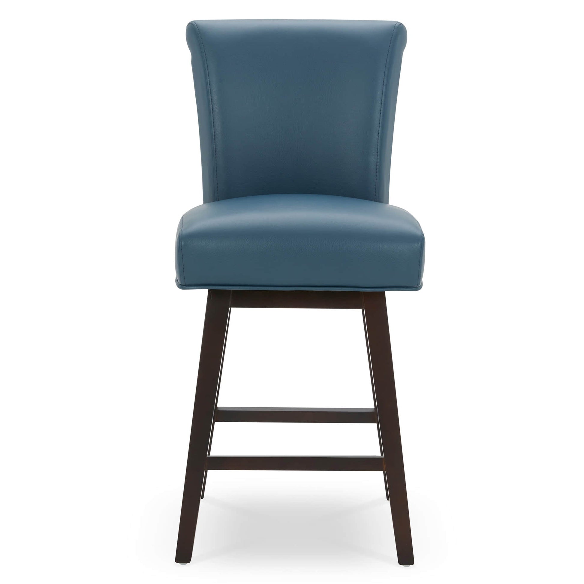 CHITA LIVING-Alina Modern Swivel Counter Stool-Counter Stools-Faux Leather-Blue-1-Pack