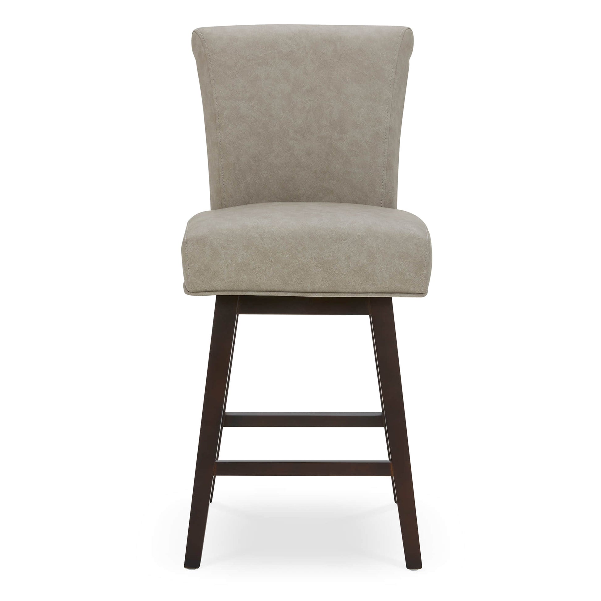 CHITA LIVING-Alina Modern Swivel Counter Stool-Counter Stools-Faux Leather-Stone Gray-1-Pack