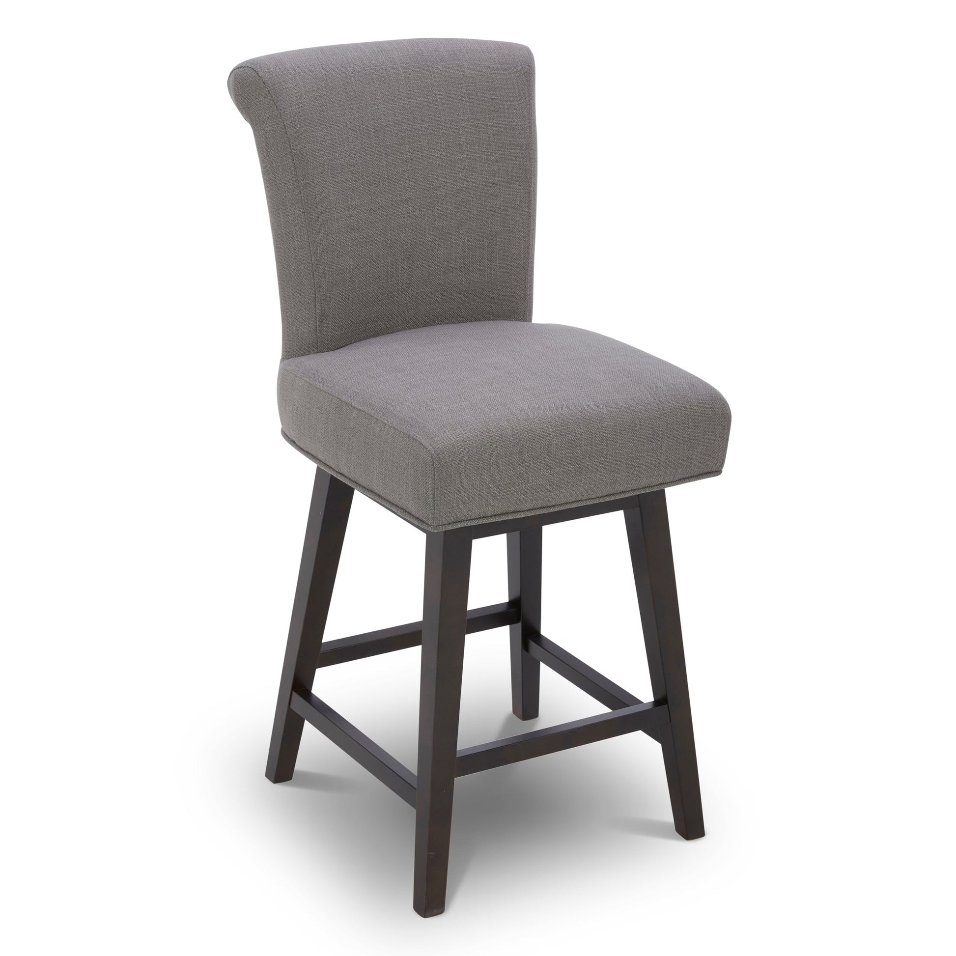 CHITA LIVING-Alina Modern Swivel Counter Stool-Counter Stools-Performance Fabric-Flint Grey (Performance Fabric)-1-Pack