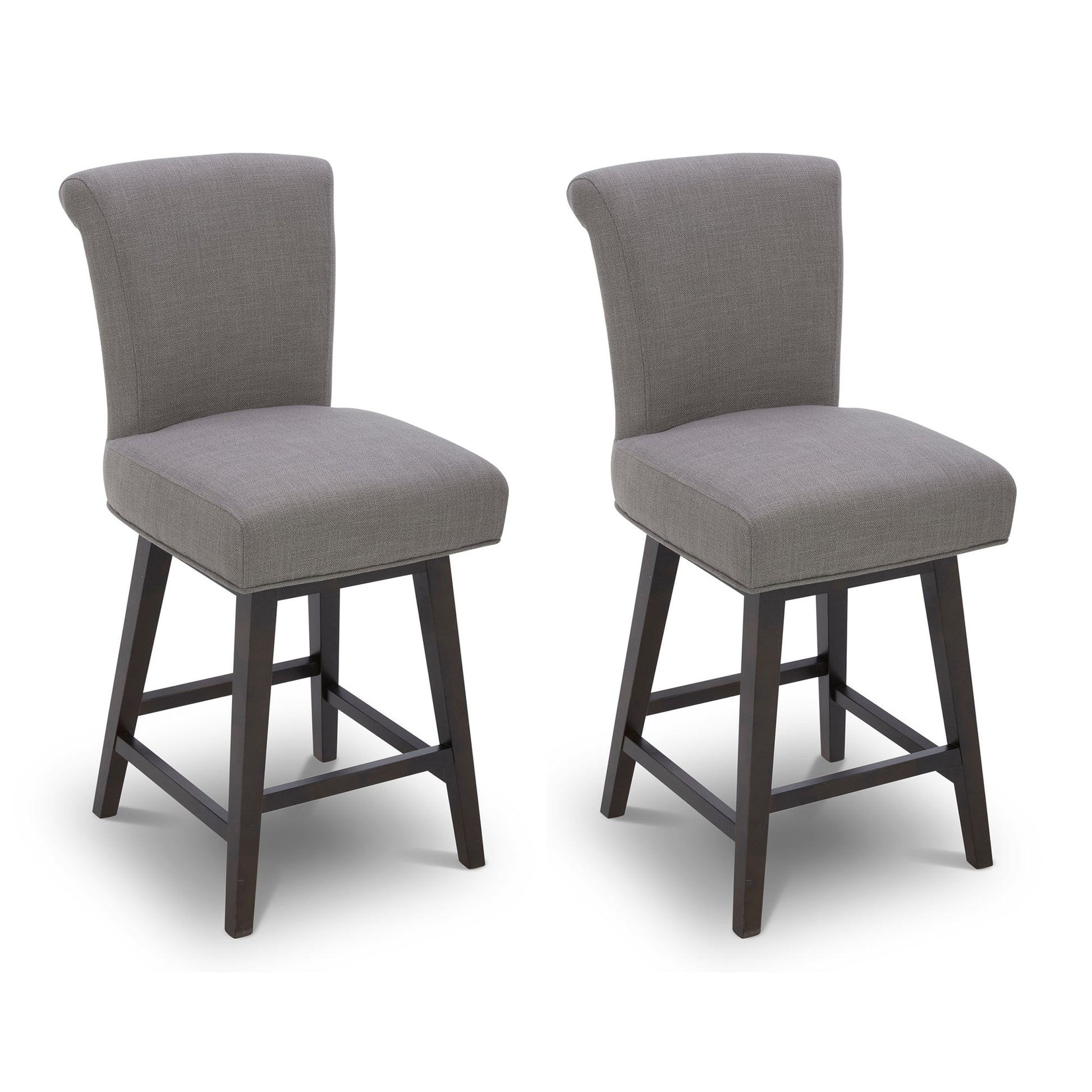 CHITA LIVING-Alina Modern Swivel Counter Stool-Counter Stools-Performance Fabric-Flint Grey (Performance Fabric)-2-Pack
