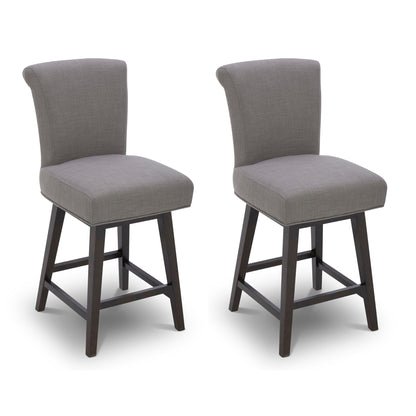 CHITA LIVING-Alina Modern Swivel Counter Stool-Counter Stools-Performance Fabric-Flint Grey (Performance Fabric)-2-Pack