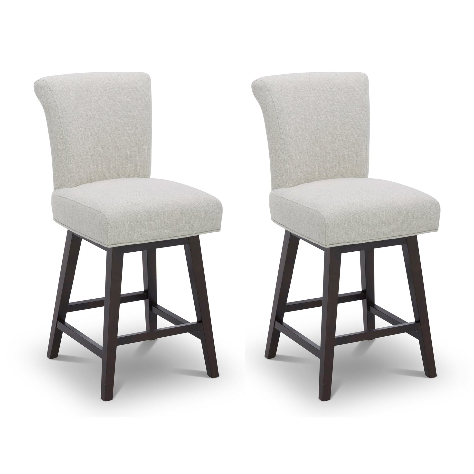 CHITA LIVING-Alina Modern Swivel Counter Stool-Counter Stools-Performance Fabric-Linen (Performance Fabric)-2-Pack