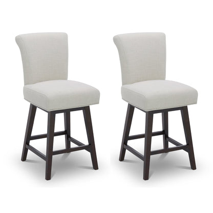 CHITA LIVING-Alina Modern Swivel Counter Stool-Counter Stools-Performance Fabric-Linen (Performance Fabric)-2-Pack