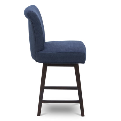 CHITA LIVING-Alina Modern Swivel Counter Stool-Counter Stools-Fabric-Midnight Blue-1-Pack