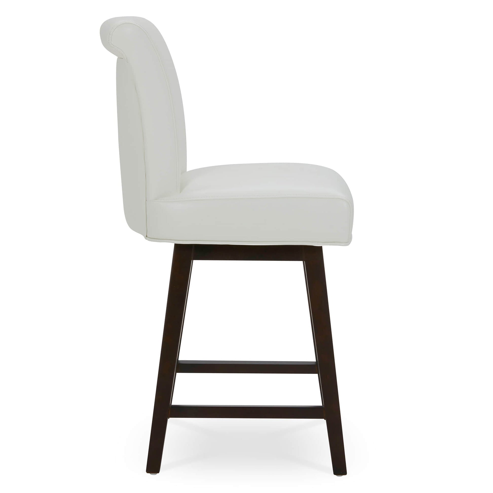 CHITA LIVING-Alina Modern Swivel Counter Stool-Counter Stools-Faux Leather-White-1-Pack