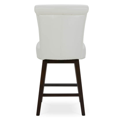 CHITA LIVING-Alina Modern Swivel Counter Stool-Counter Stools-Faux Leather-White-1-Pack