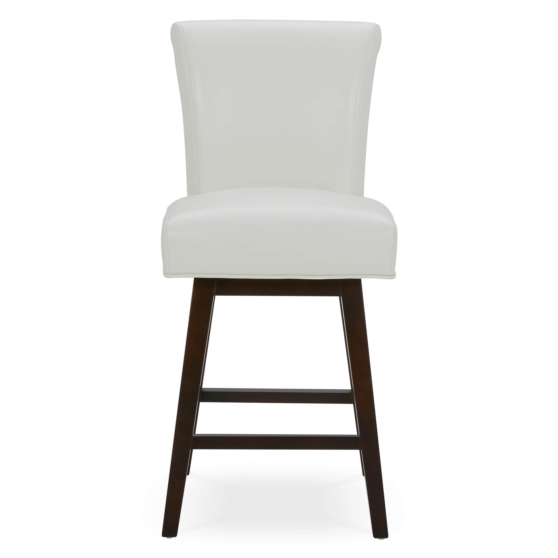 CHITA LIVING-Alina Modern Swivel Counter Stool-Counter Stools-Faux Leather-White-1-Pack