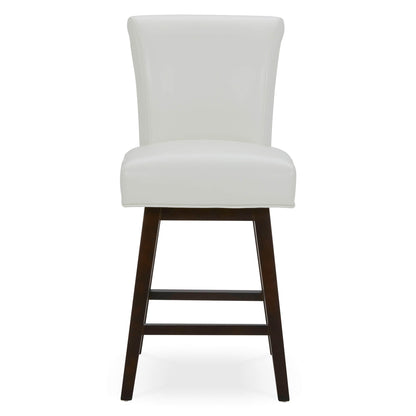 CHITA LIVING-Alina Modern Swivel Counter Stool-Counter Stools-Faux Leather-White-1-Pack