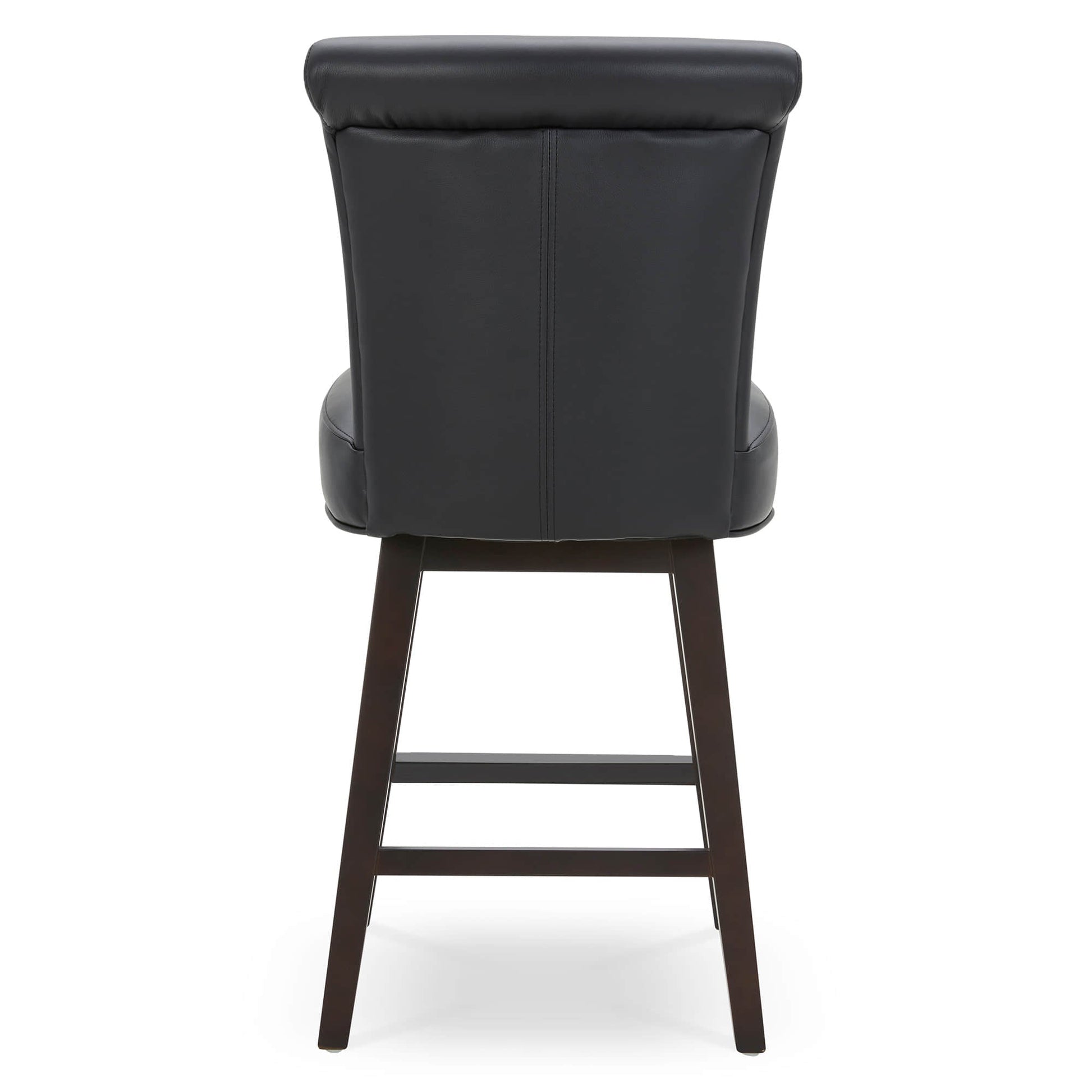 CHITA LIVING-Alina Modern Swivel Counter Stool-Counter Stools-Faux Leather-Black-1-Pack