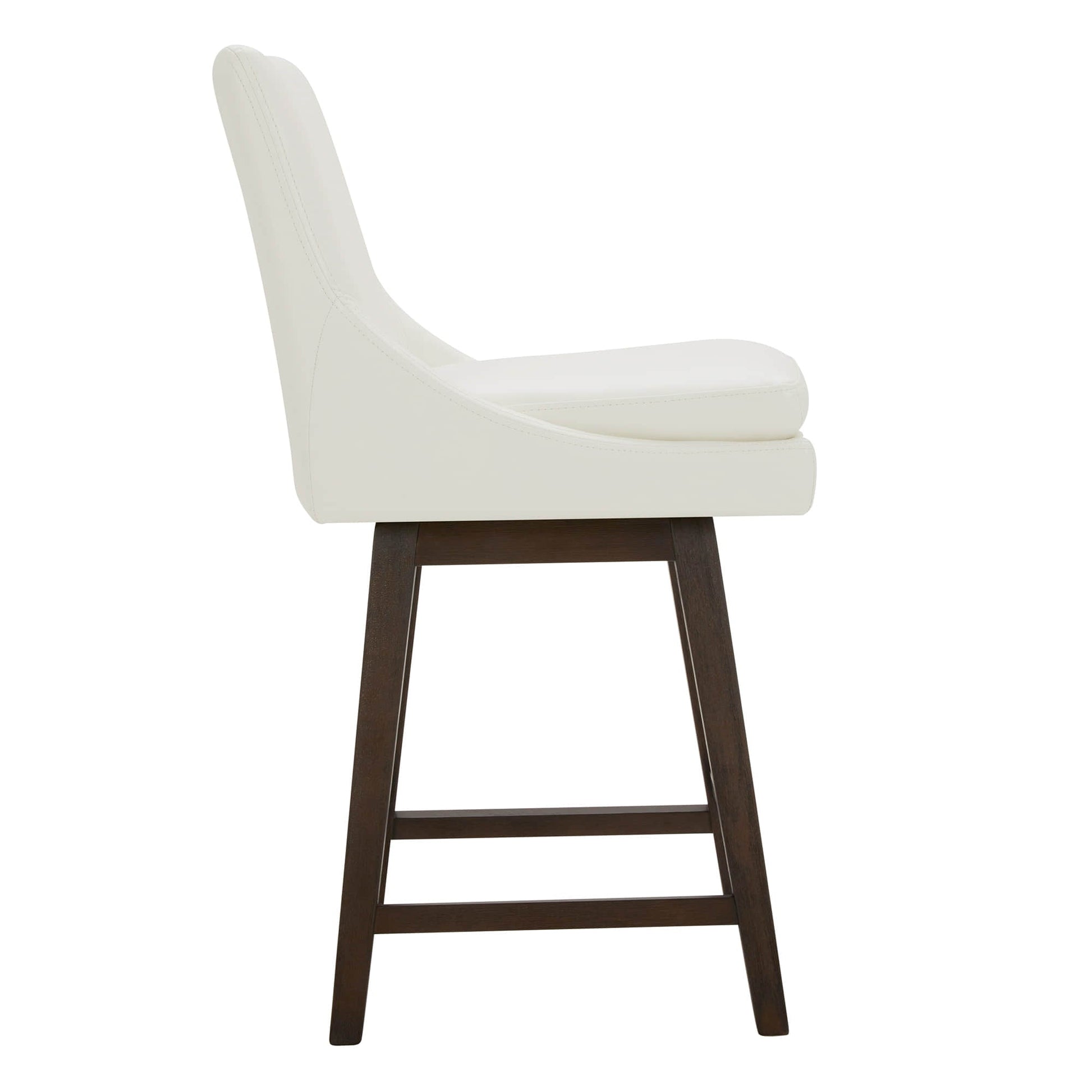 CHITA LIVING-Lissa Swivel Counter Stool 26.8'' ( Set of 2)-Counter Stools-Faux Leather-White-
