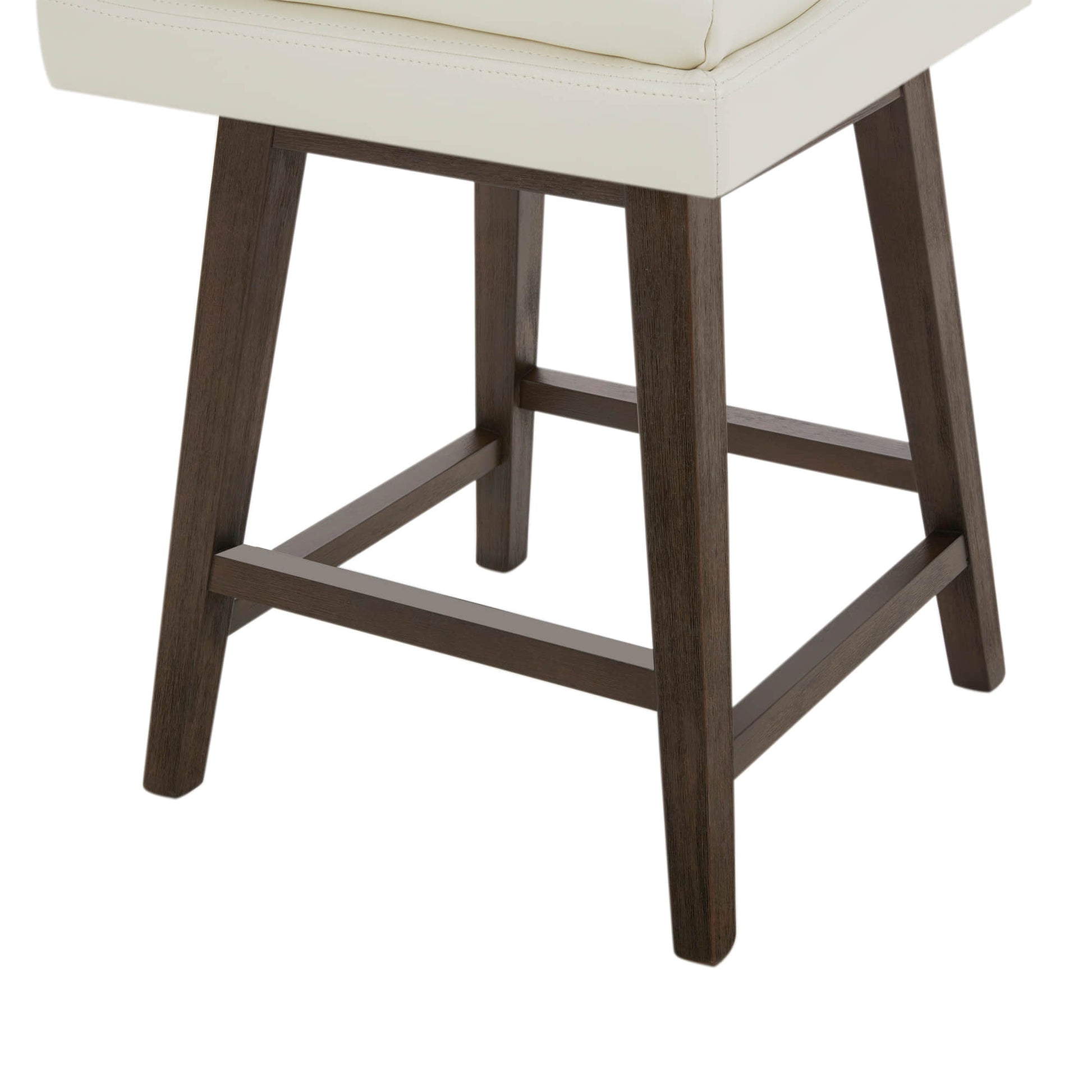 CHITA LIVING-Lissa Swivel Counter Stool 26.8'' ( Set of 2)-Counter Stools-Faux Leather-White-