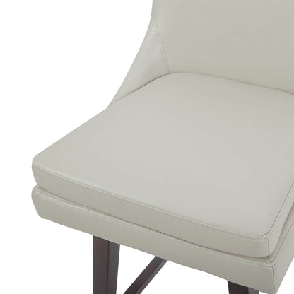 CHITA LIVING-Lissa Swivel Counter Stool 26.8'' ( Set of 2)-Counter Stools-Faux Leather-Light Gray-